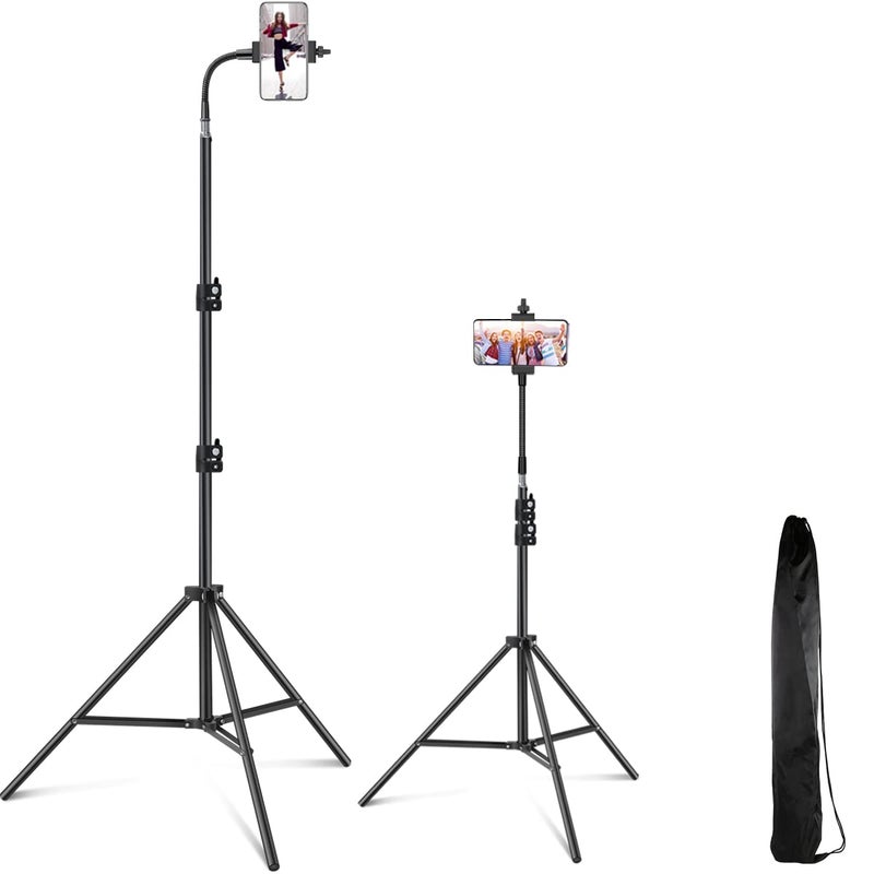 Pixel 80inch Stand Tripod for iPhone Phone Cell Tripods Lighting Stand Fits Ring Light Mini Camera Photography Rotatable Live Video Stand Compatible with and Most Mobile Phones - Image 1
